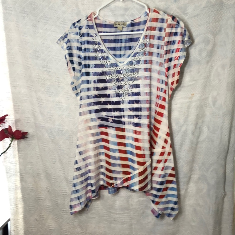 Live and let live patriotic flag top